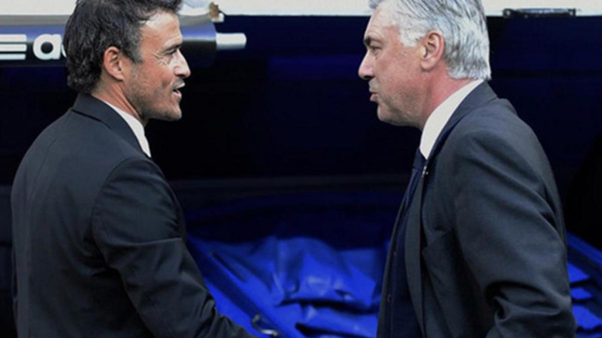 Ancelotti y Luis Enrique, en un clásico en el Bernabéu