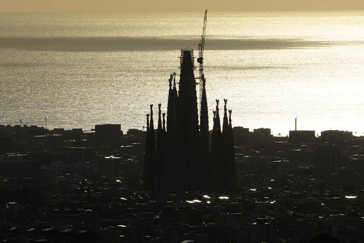 La silueta de la Sagrada Família, el pasado 6 de octubre.