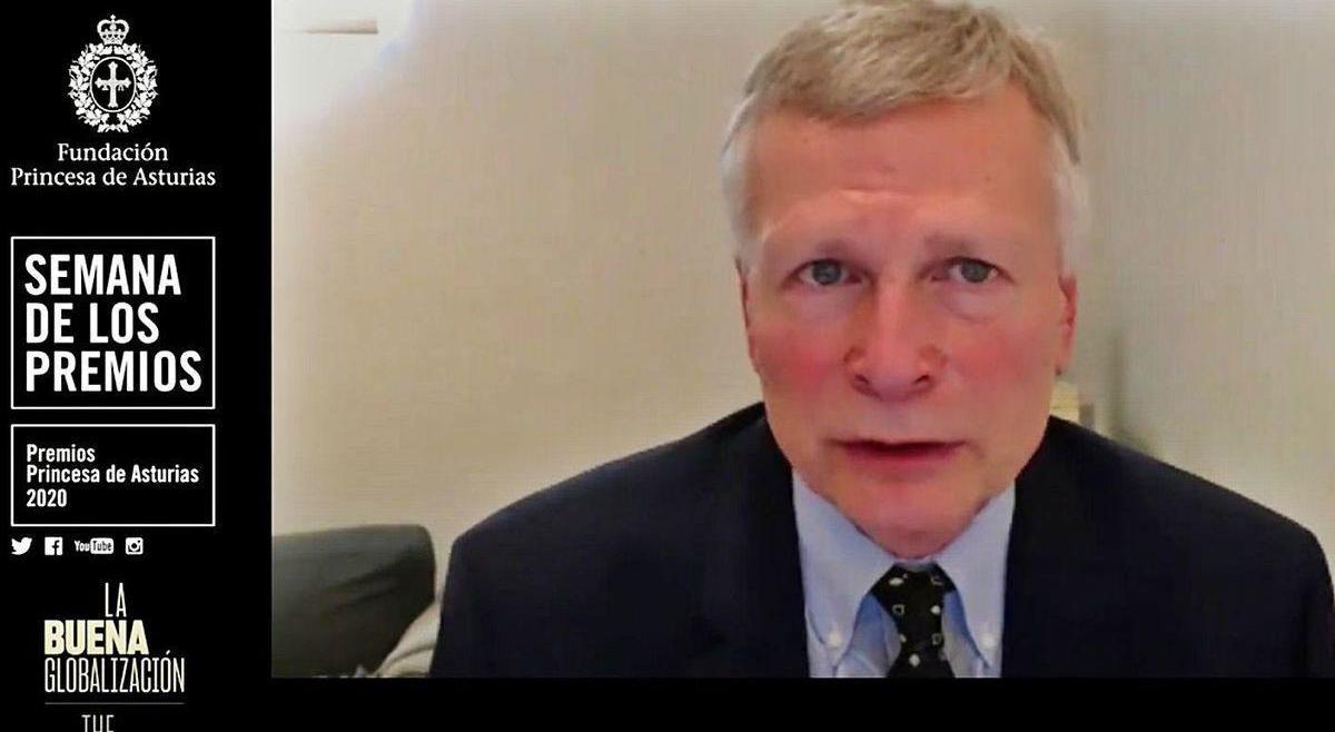 Dani Rodrik, durante el encuentro virtual organizado por la Fundación Princesa de Asturias.