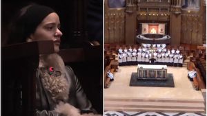 Rosalía, amb llàgrimes als ulls, en veure lescolania de Montserrat