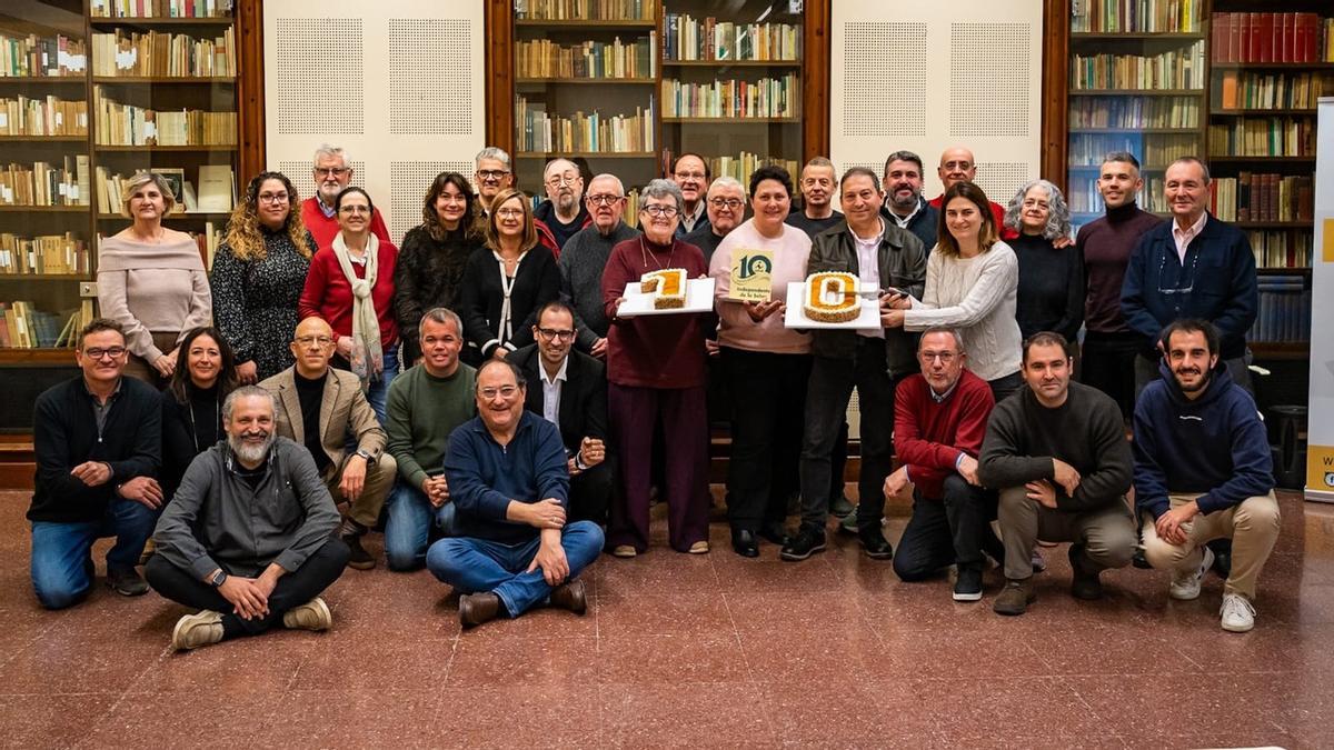 Els representants de la coalició, avui a la trobada celebrada a Santa Coloma de Farners.