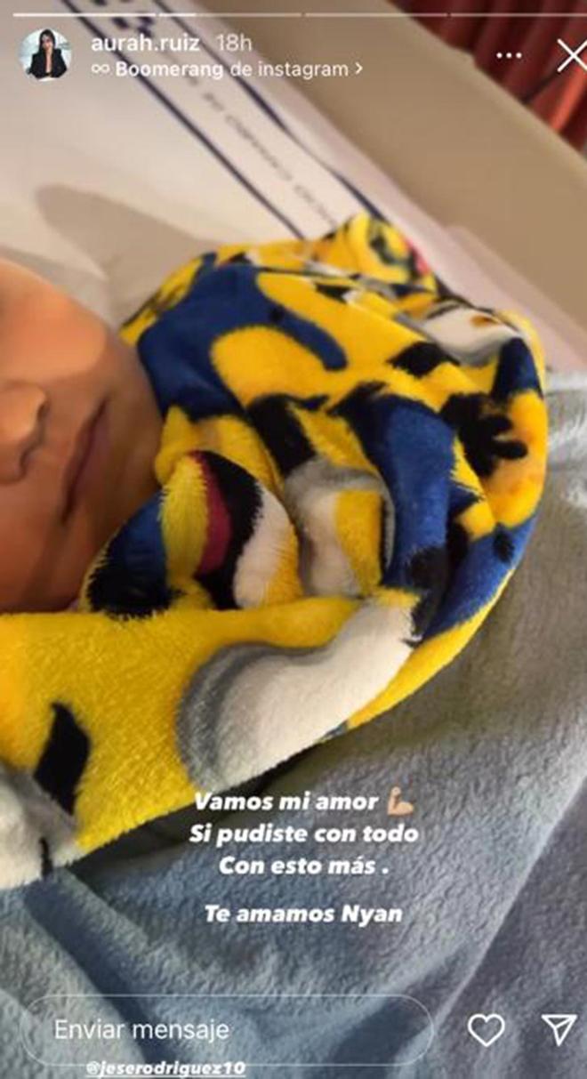 Nyan, hijo de Aurah Ruiz y Jesé Rodríguez, hospitalizado
