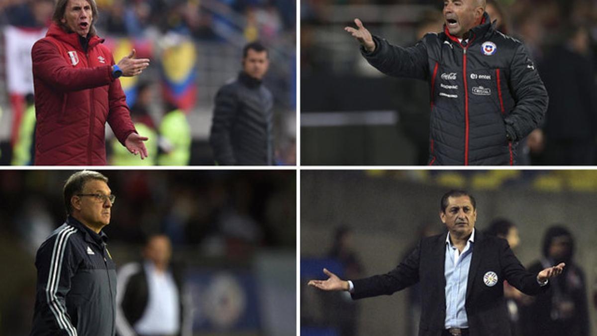 Gareca, Sampaoli, Martino y Díaz, al frente de los cuatro semifinalistas