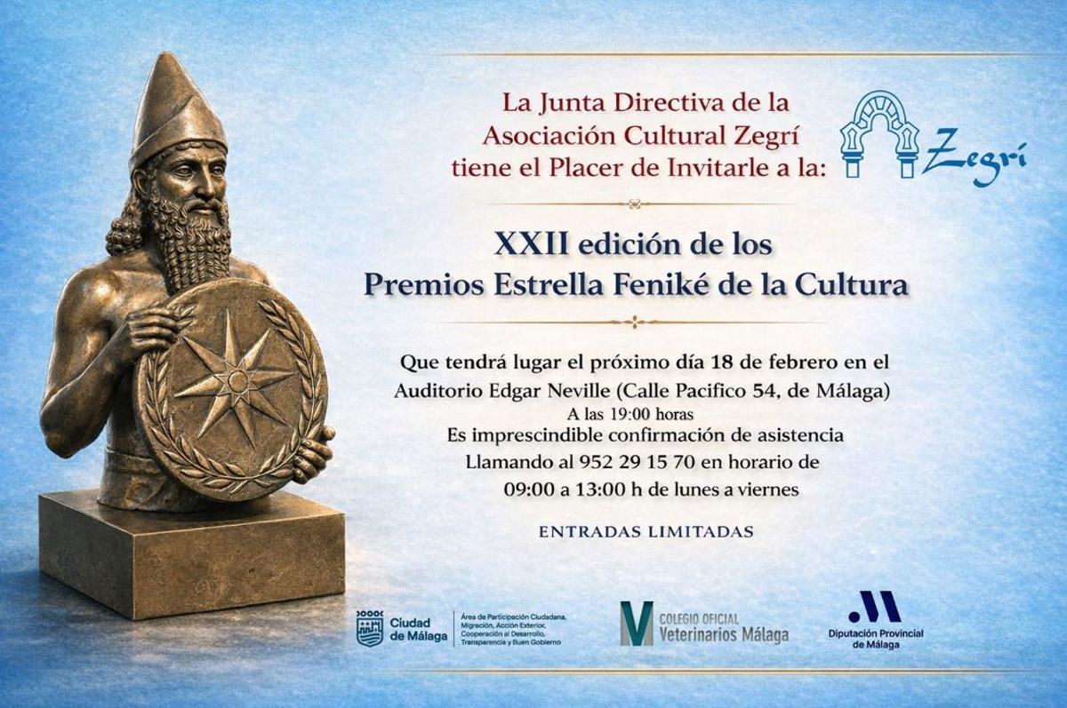 Cartel anunciador de los Premios Estrella Feniké de la Cultura.