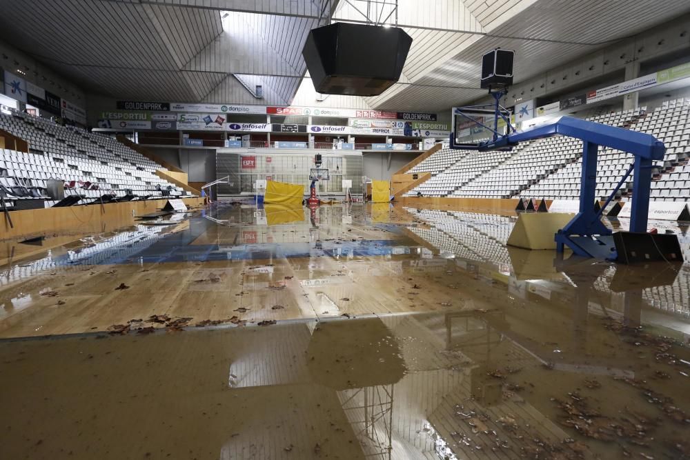 Inundació al Pavelló de Fontajau.