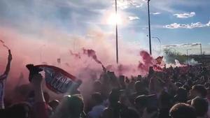 Así ha sido la llegada del Atlético al Metropolitano