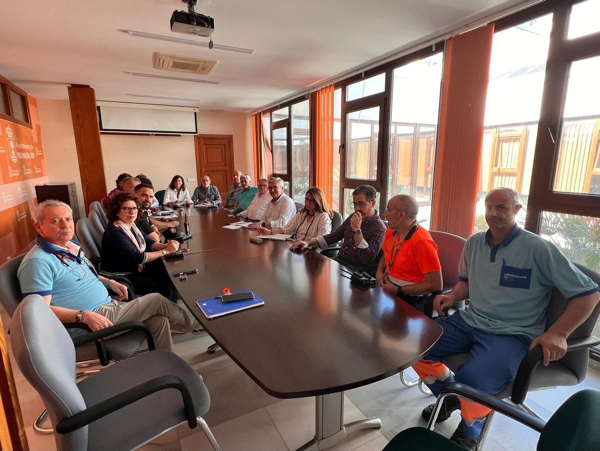 Reunión de coordinación, ayer en el Ayuntamiento de Palma del Río.