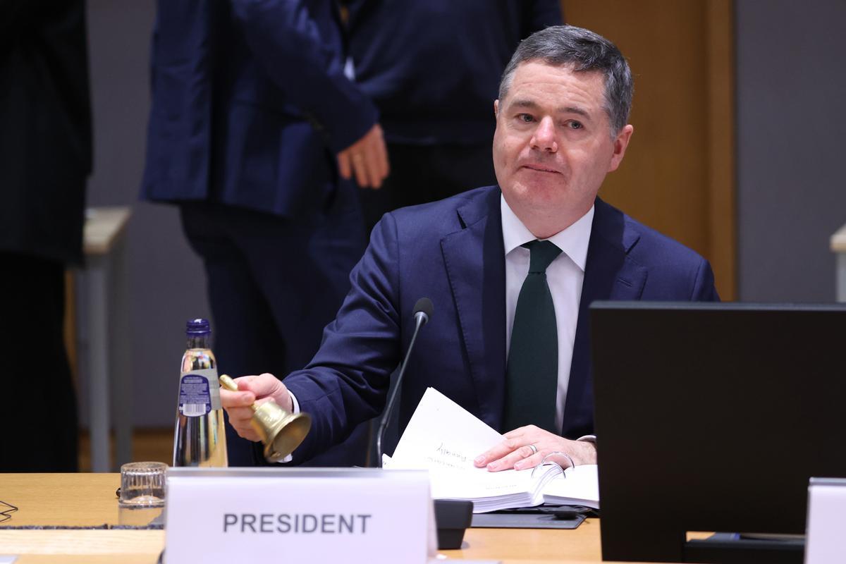 HANDOUT - 07 November 2022, Belgium, Brussels: Paschal Donohoe, Minister for Finance of Ireland and President of the Eurogroup, starts the EU Finance and Economy Ministers meeting. Photo: Francois Lenoir/EU Council/dpa - ATTENTION: editorial use only and