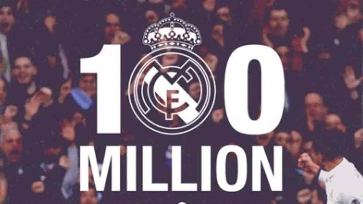 El Real Madrid ha llegado  a los 100 millones de fans en Facebook