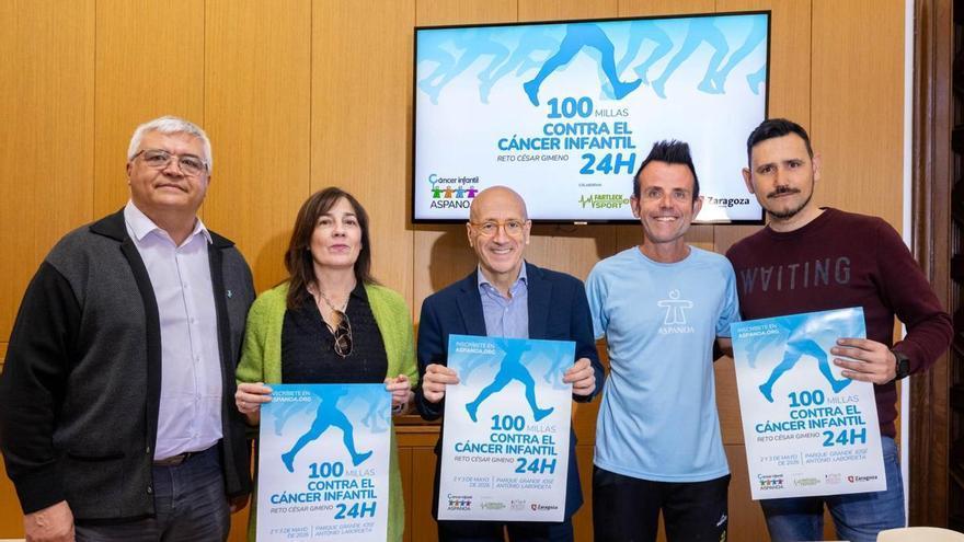 El atleta César Gimeno correrá en Zaragoza 166 kilómetros en 24 horas contra el cáncer infantil