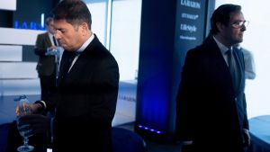 El presidente de Cepyme, Gerardo Cuerva (i), y el presidente de la CEOE, Antonio Garamendi (d)