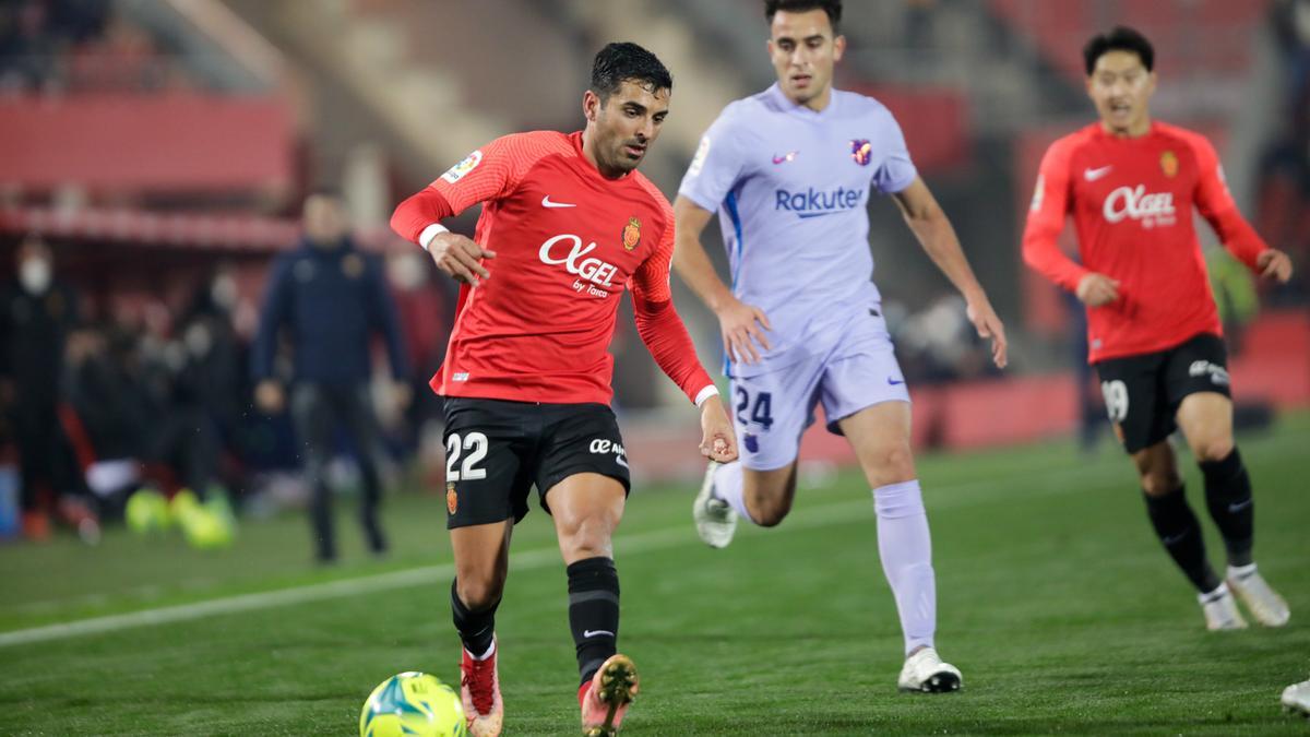 Ángel y Eric García, en el Mallorca-Barça de la temporada 2021-22