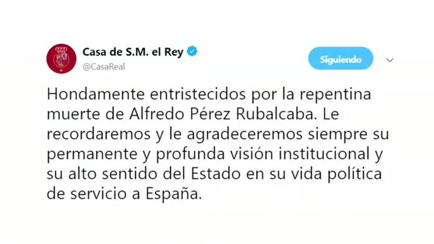 Los reyes elogian a Rubalcaba