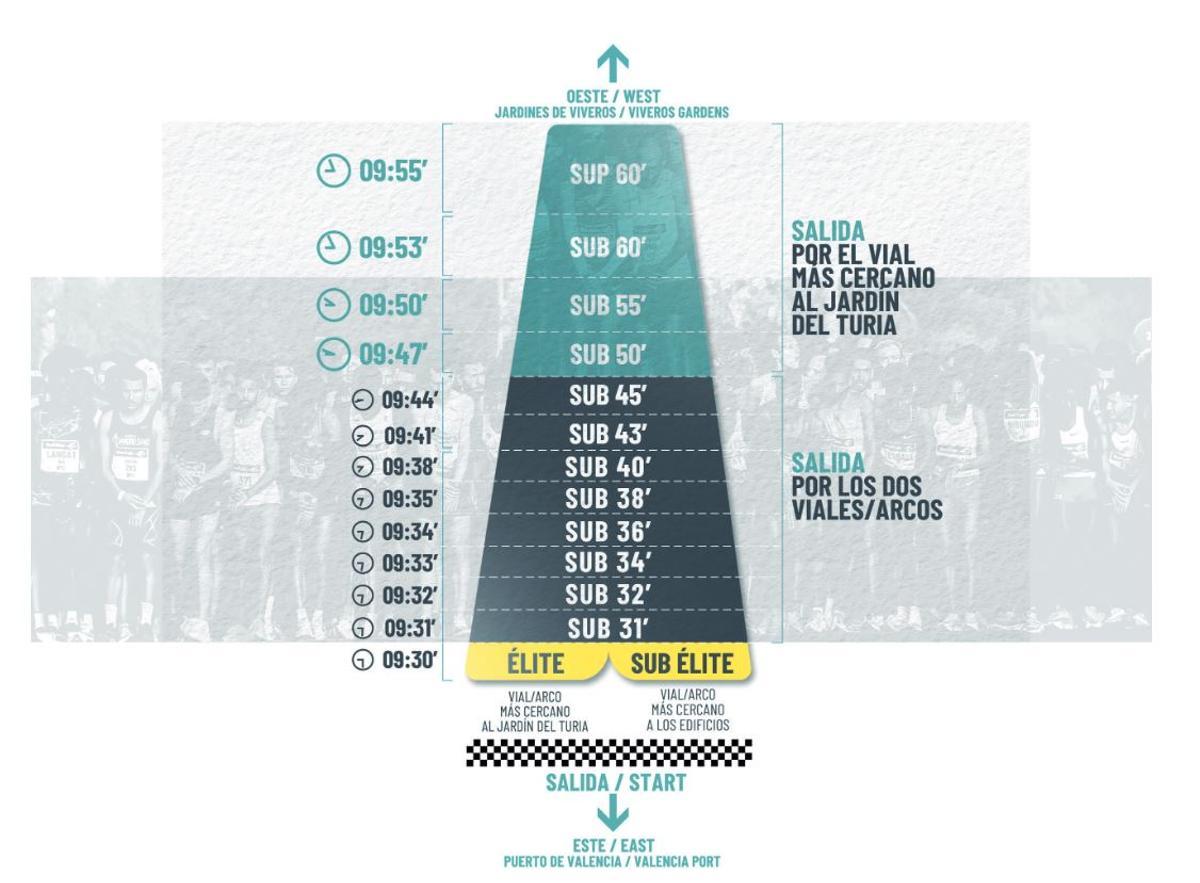 Distribución de las salidas y horarios