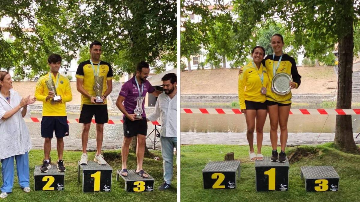 Recogida del trofeo por clubes en el Descenso Internacional del Río Carrión, en Velilla del Río Carrión (Palencia).