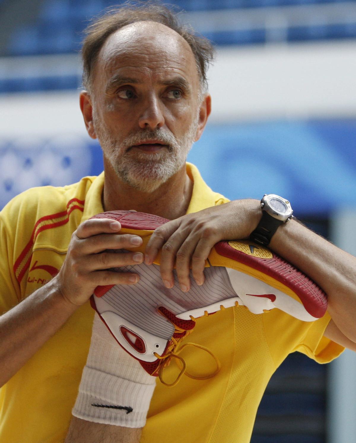 Pepe Casal, trabajando con Gasol, durante los Juegos de Pekín.