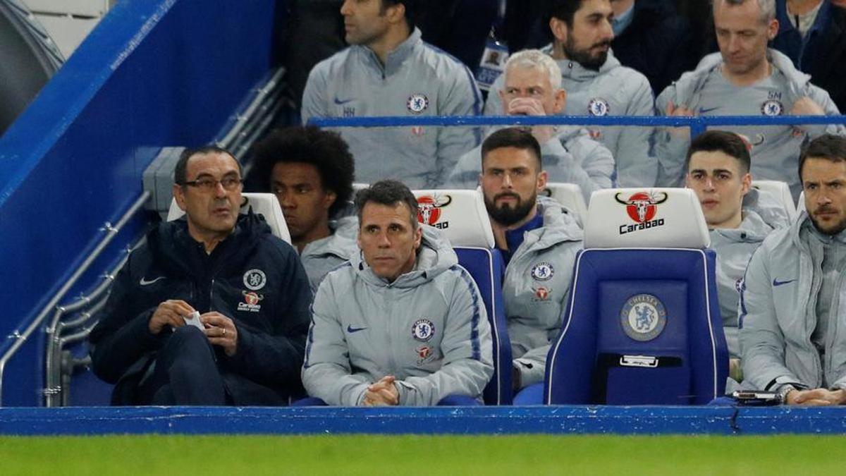 Kepa, en el banquillo de Stamford Bridge, en una imagen de 2019.