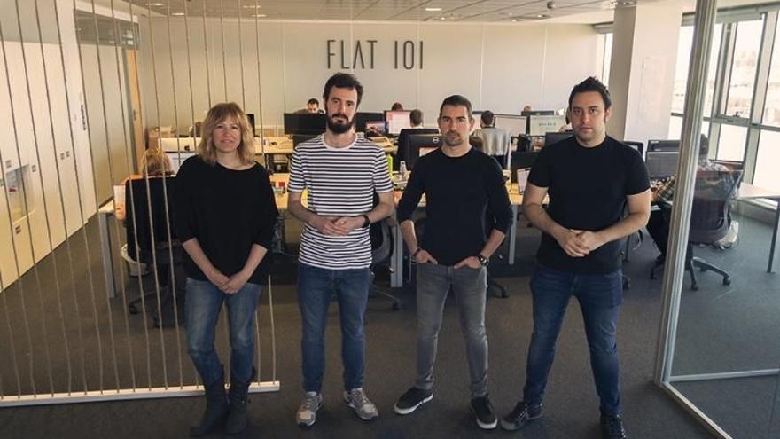 Los cuatro socios fundadores de Flat 101 (de izquierda a derecha), Sandra Navarro, Miguel Monreal, Ricardo Tayar y Diego Polo.