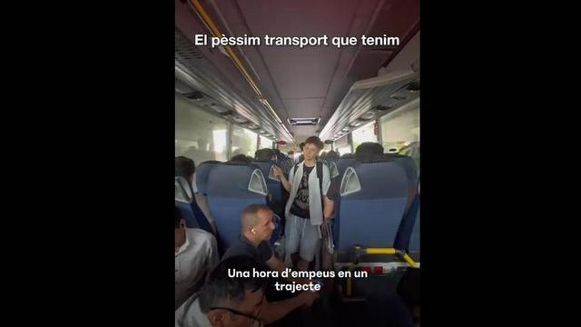 Captura de pantalla del vídeo viral sobre el trajecte de David Rodríguez en la línia Barcelona-Manresa