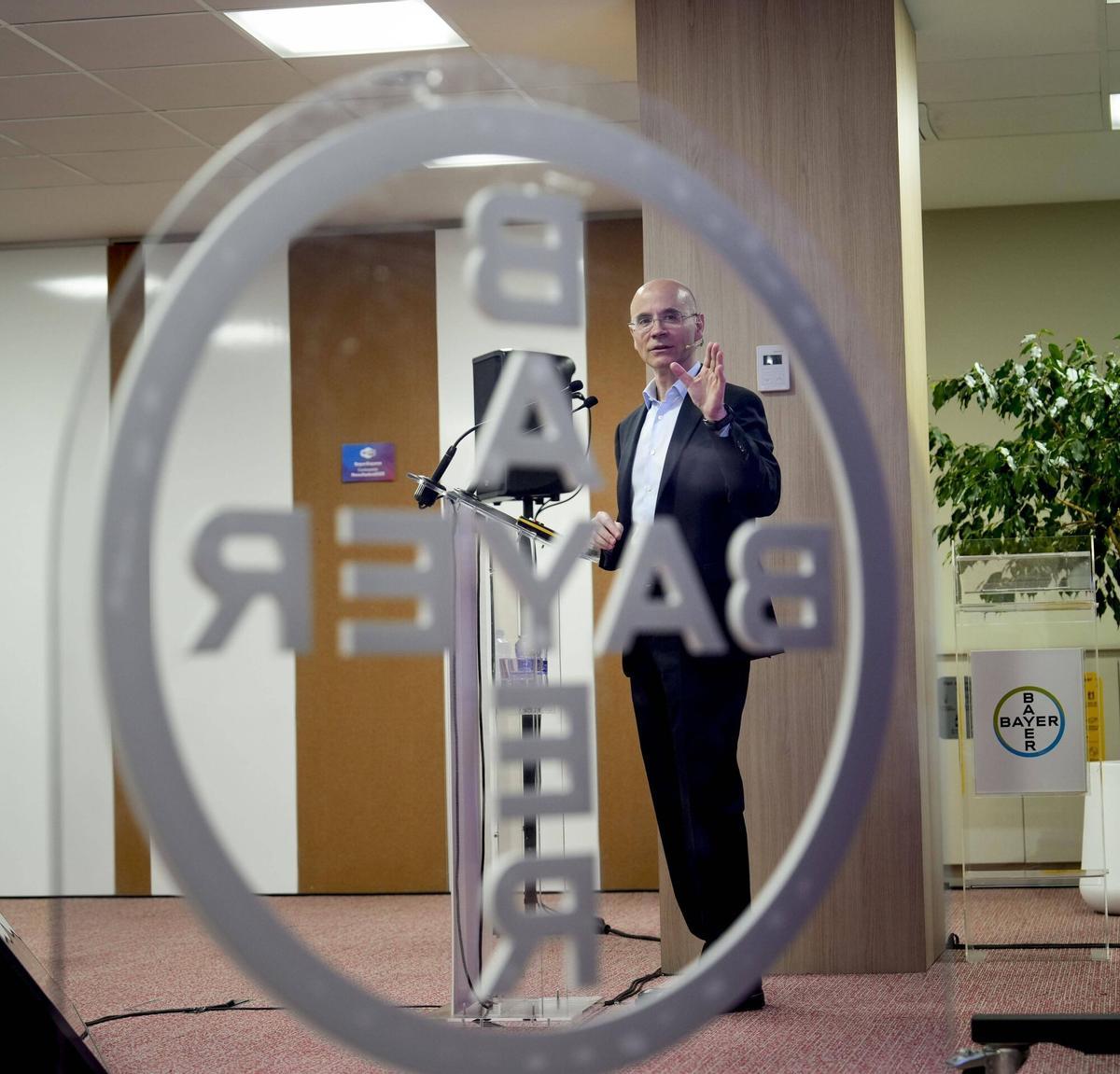 Jordi Sánchez, consejero delegado de Bayer España, en la presentación de resultados de 2025