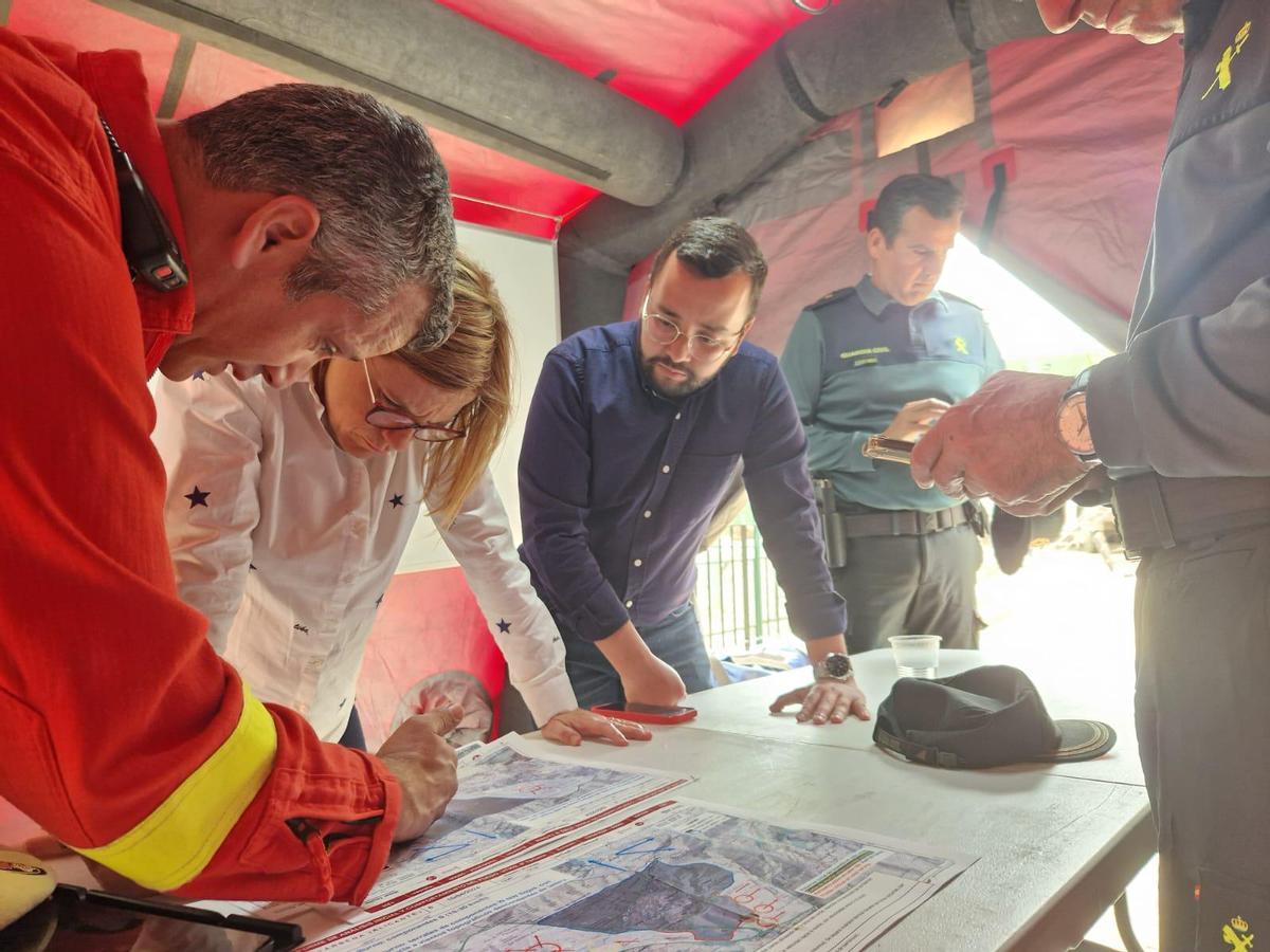 Pilar Bernabé, en el puesto de mando avanzado, este lunes