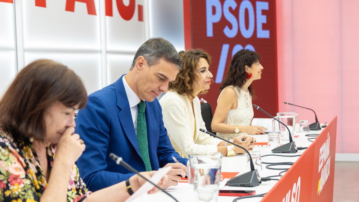 El presidente del Gobierno y secretario general del PSOE, Pedro Sánchez, preside la reunión de la ejecutiva celebrada el pasado martes.