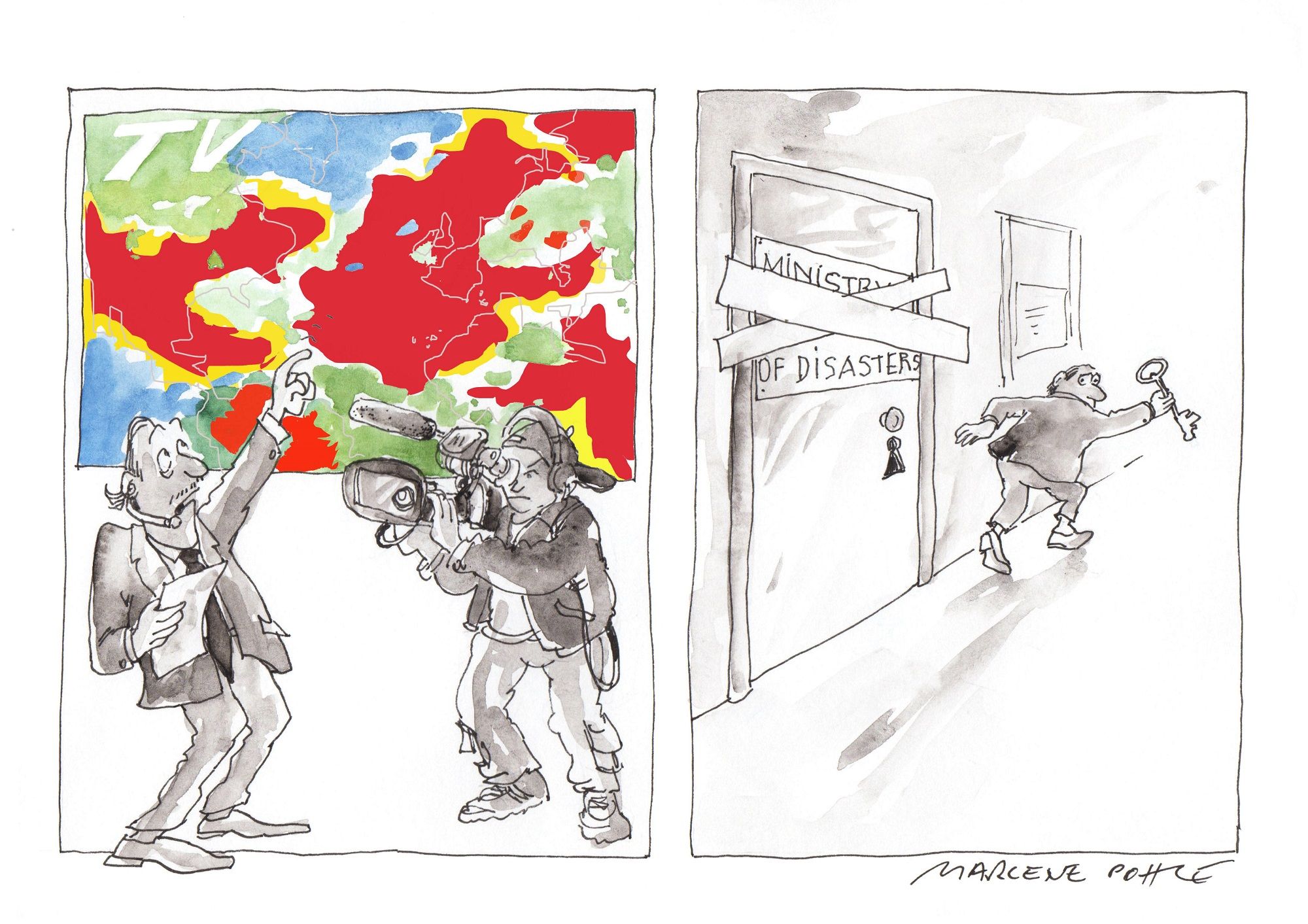 La Muestra de Humor Social de la UA cumple 25 años con su nueva exposición “La indigestión de las catástrofes naturales”