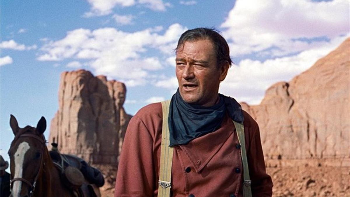 John Wayne, en su papel protagonista en 'Centauros del desierto', obra de John Ford.