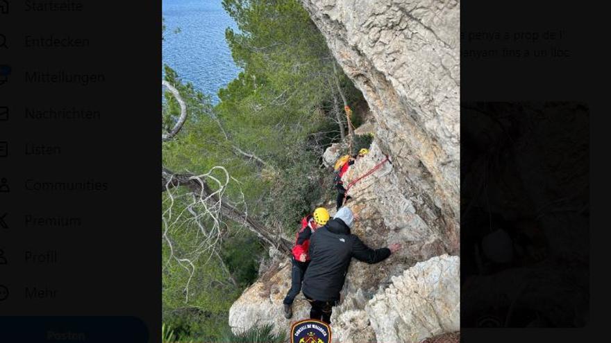 Zwei Ausflügler von Felsen nahe Einsiedelei La Victòria in Alcúdia auf Mallorca gerettet