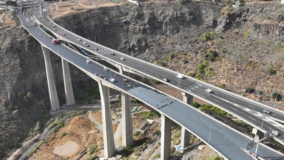 Las obras del Guiniguada, a vista de pájaro