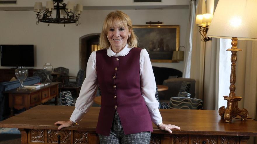 Esperanza Aguirre en el Parador de Pontevedra.