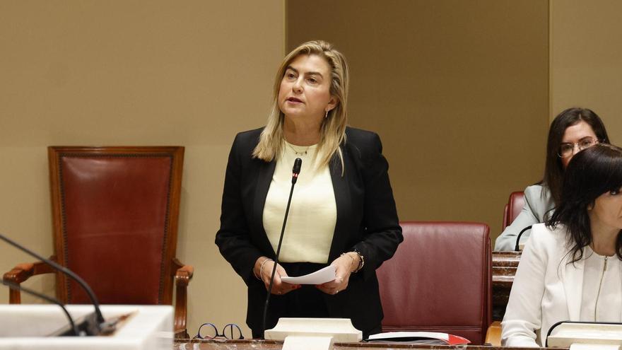 Carmina Fernández, ayer durante el Pleno de la Asamblea Regional.