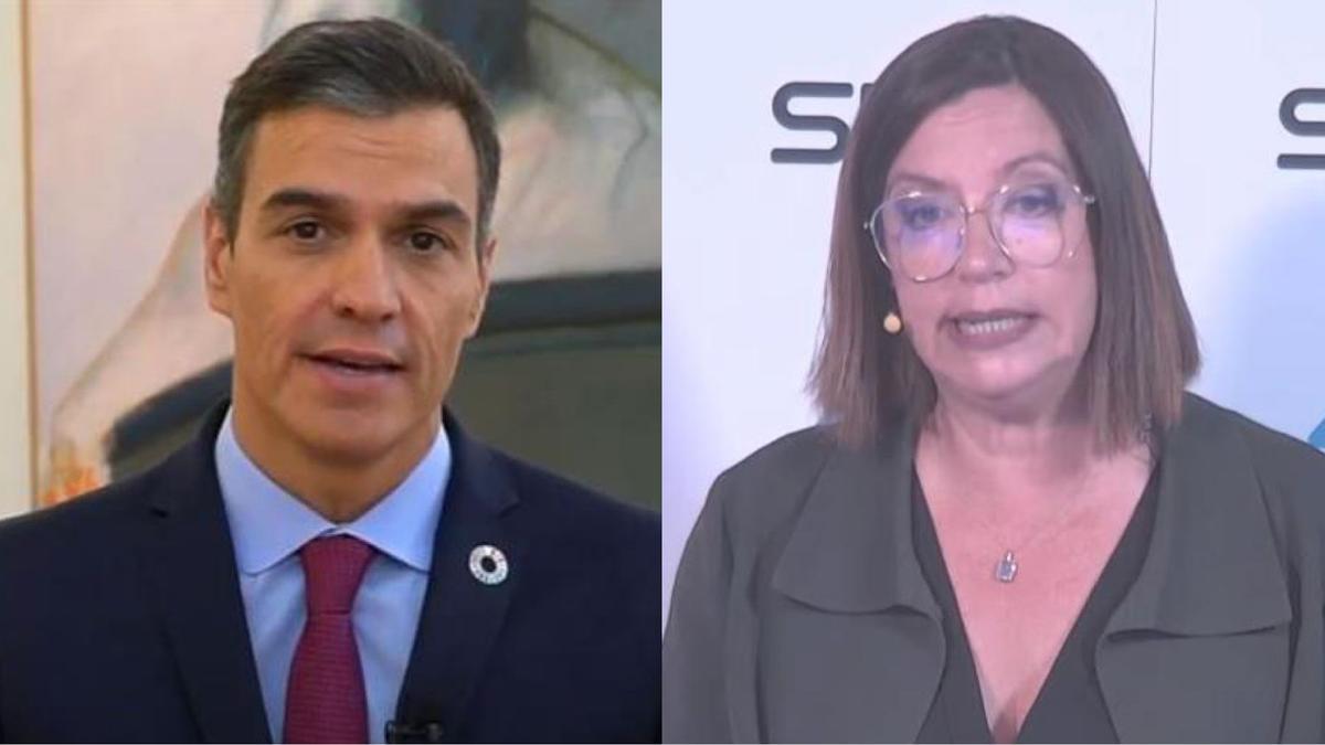 Pedro Sánchez se queda sin palabras cuando ÀngelsBarceló le hace ver lo que acaba de decir.