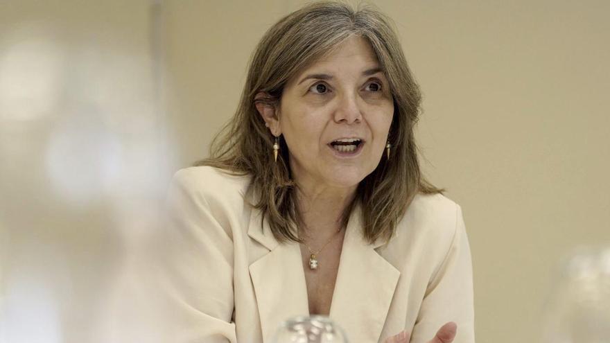 Pilar Cancela, secretària d’Estat de Migracions, durant l’entrevista. | JOSÉ LUIS ROCA