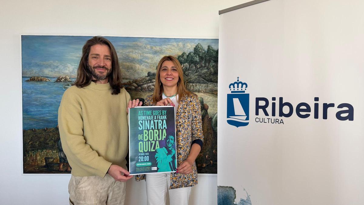 Borja Quiza e Ana Barreiro, na presentación do concerto.