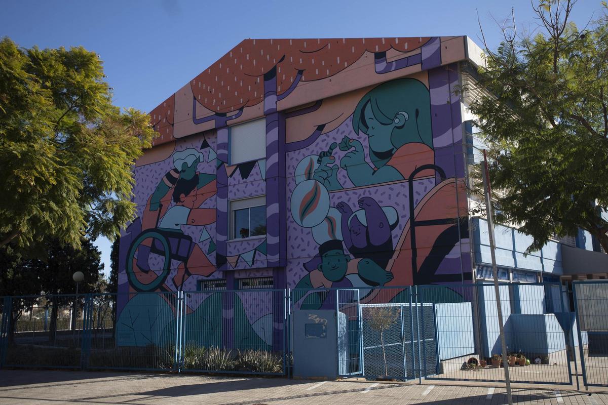 Mural en el colegio Ausiàs March.