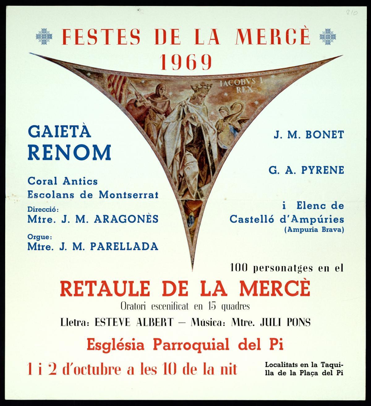 Cartel de las fiestas de la Mercè de 1969