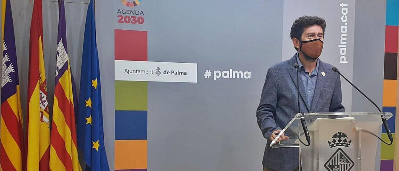 Alberto Jarabo, portavoz de Cort durante la rueda de prensa. | AYUNTAMENT DE PALMA