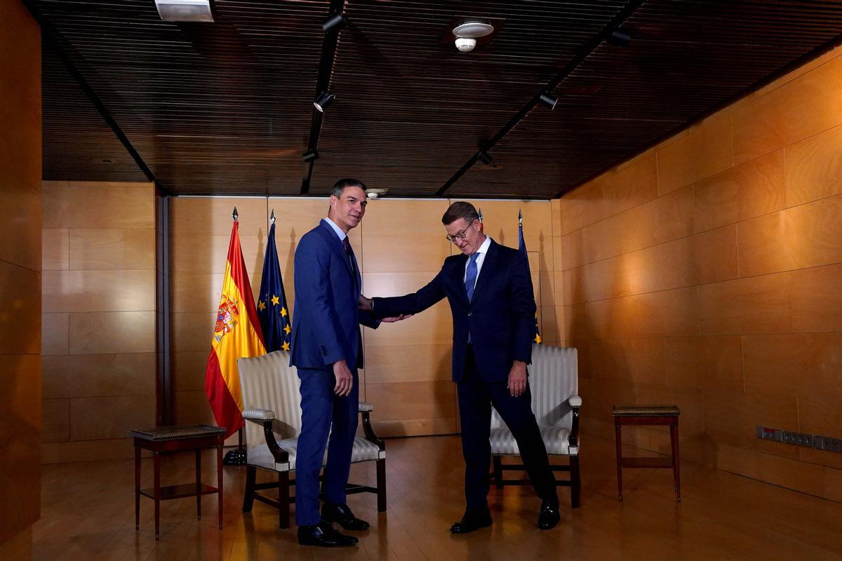 Reunión de Pedro Sánchez y Alberto Núñez Feijóo