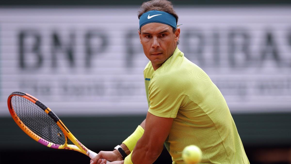 Nadal, durante el partido contra Auger-Aliassime