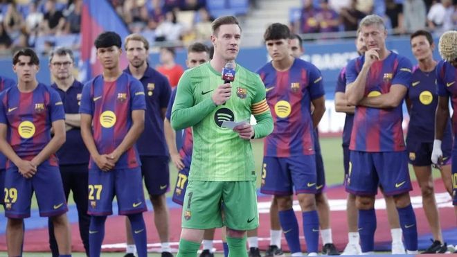 Ter Stegen durante su discurso