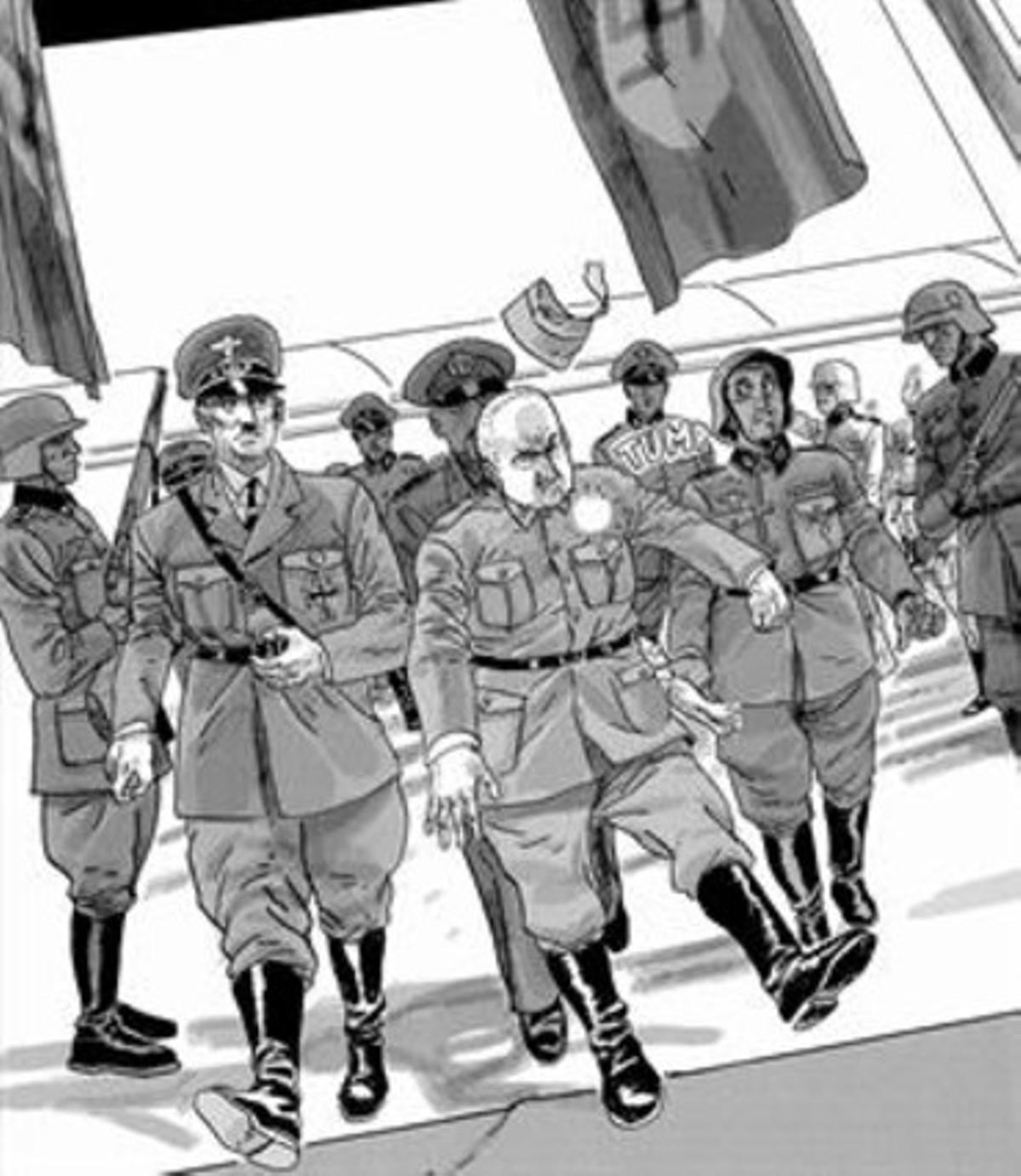 DE LA POSTGUERRA AL SEGLE XXI 3 Còmics originals amb soldats nord-americans a la portada, que a les ’Nuevas Hazañas bélicas’ es converteixen en un feixista i un milicià.