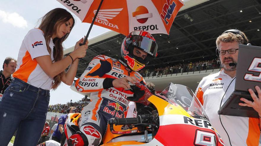 Marc Márquez, en la parrilla de salida del GRan Premio de Italia en Mugello.