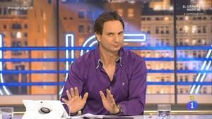 Javier Cárdenas, durante la emisión del programa de ’Hora Punta’, de TVE.