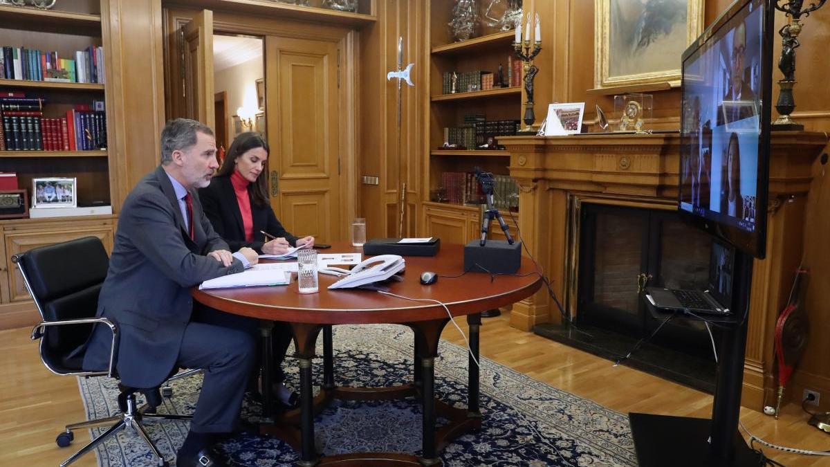 Los Reyes, durante una videoconferencia