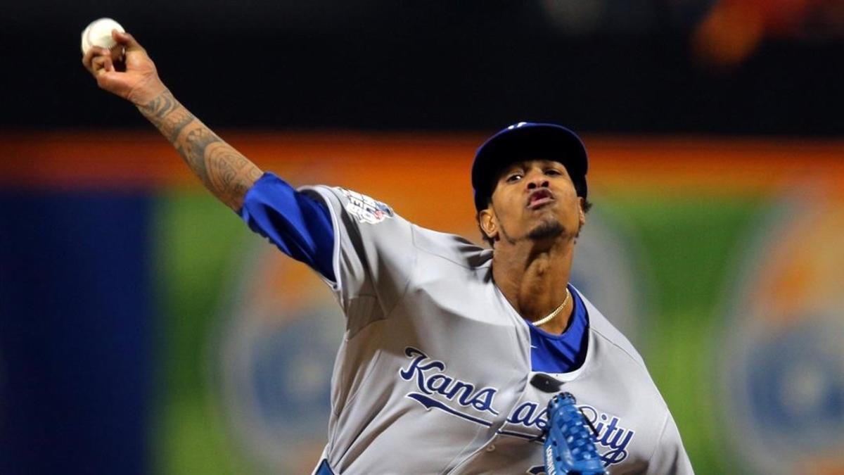 Yordano Ventura, en un partido de los Royals contra los New York Mets.