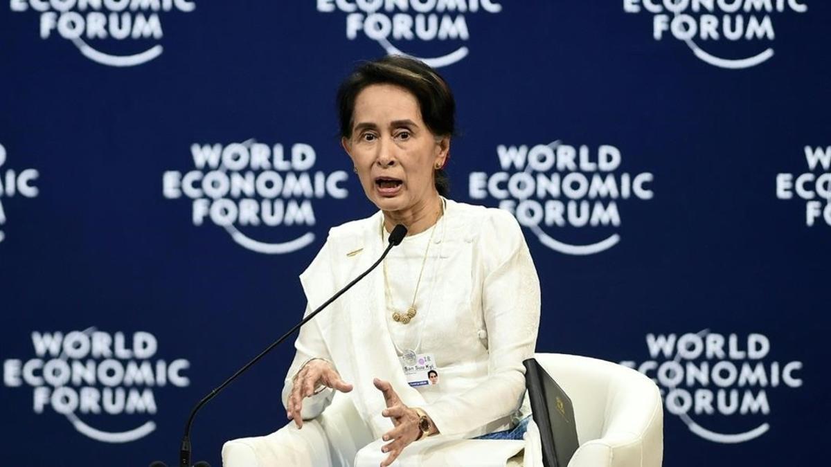 La dirigente birmana Aung San Suu Kyi .