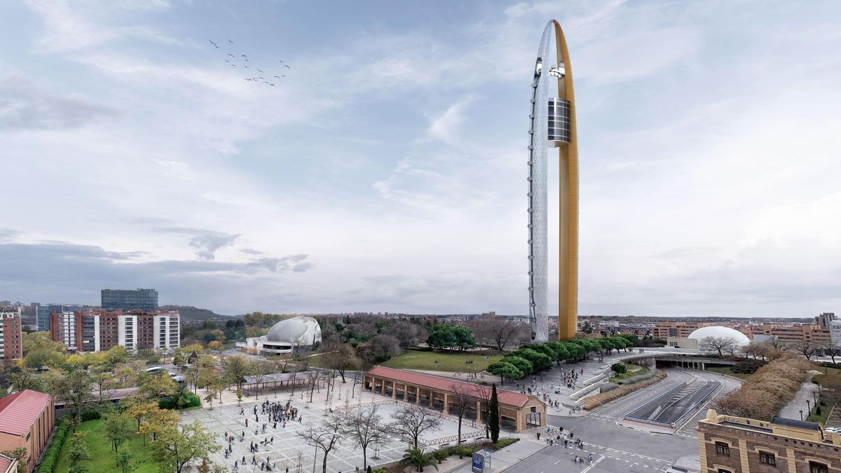 Recreación del aspecto de la noria de 264 metros que se considera instalar en el Parque Tierno Galván.
