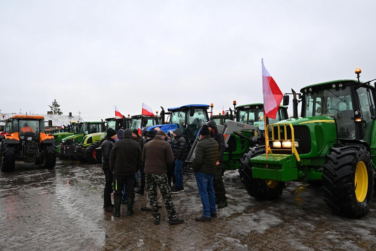 Agricultores polacos protestan contra las políticas de la UE, el pasado 24 de enero en Zbucyn, en el centro del país.