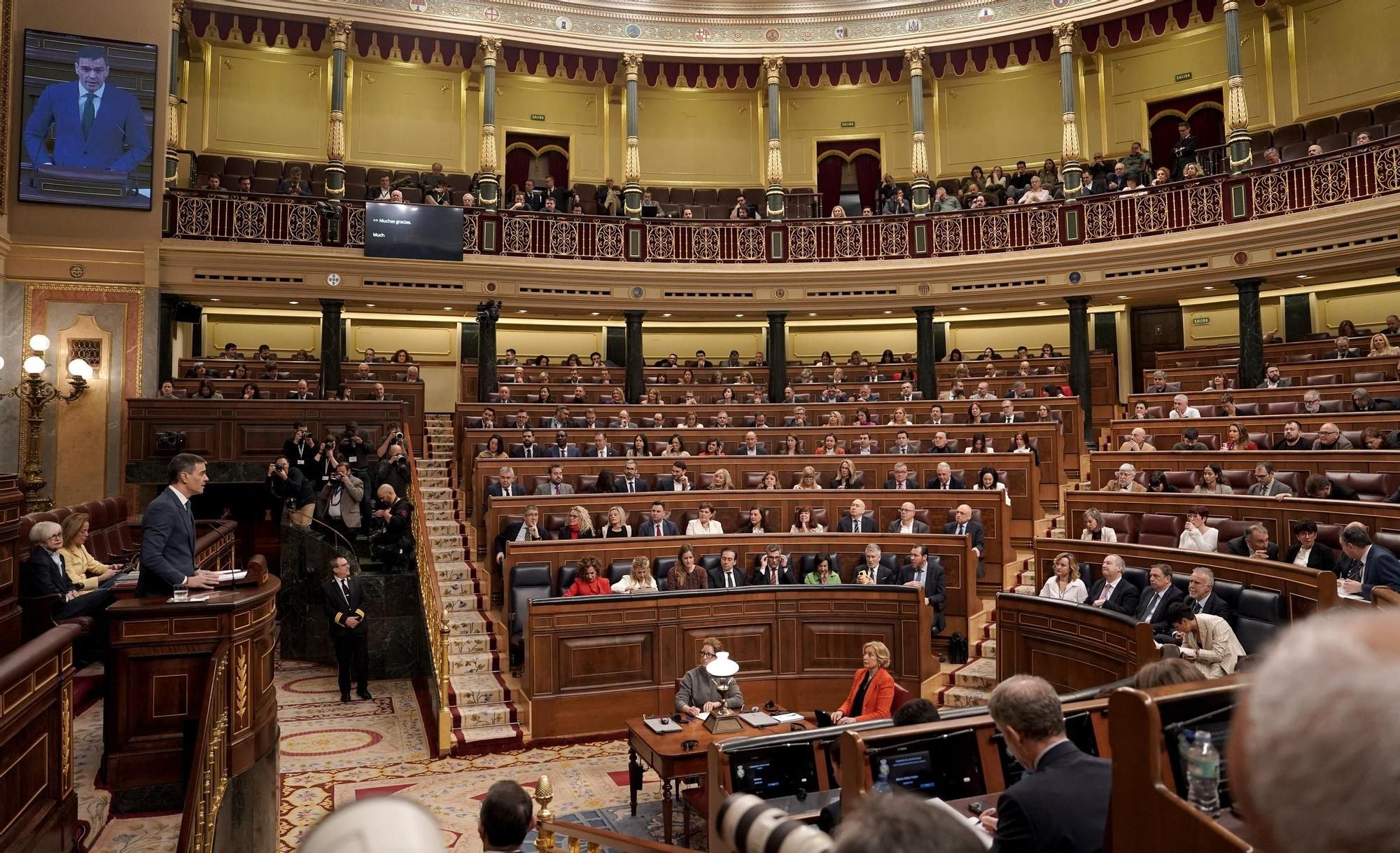 Comparecencia de Pedro Sánchez en el Congreso de los Diputados.